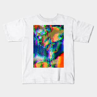 Rainbow Glitch Abstract v3 Kids T-Shirt